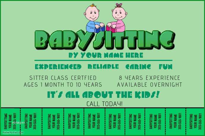 babysitting poster template