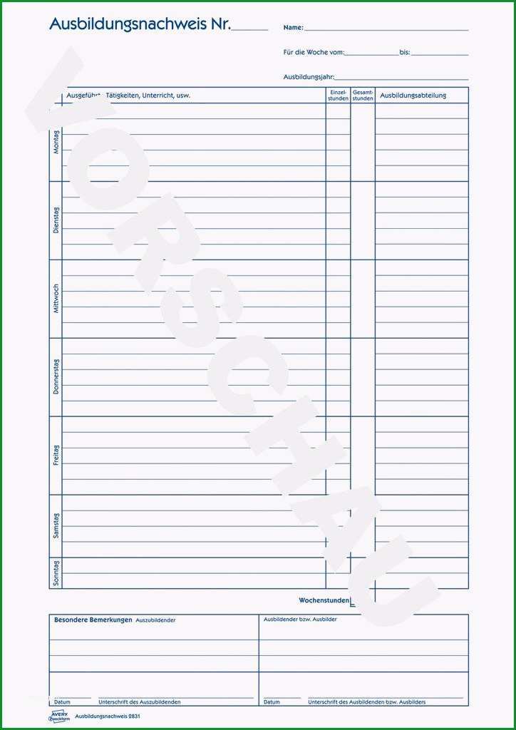 berichtsheft vorlage word fresh sigel ausbildungsnachweis a4 aw484 28 blatt eoffice24