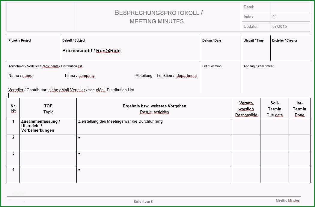 besprechungsprotokoll vorlage word 2010