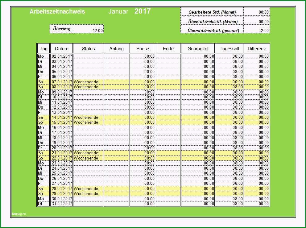 datev vorlage zur dokumentation der taglichen arbeitszeit 2017 sus excel arbeitszeitnachweis vorlagen 2017