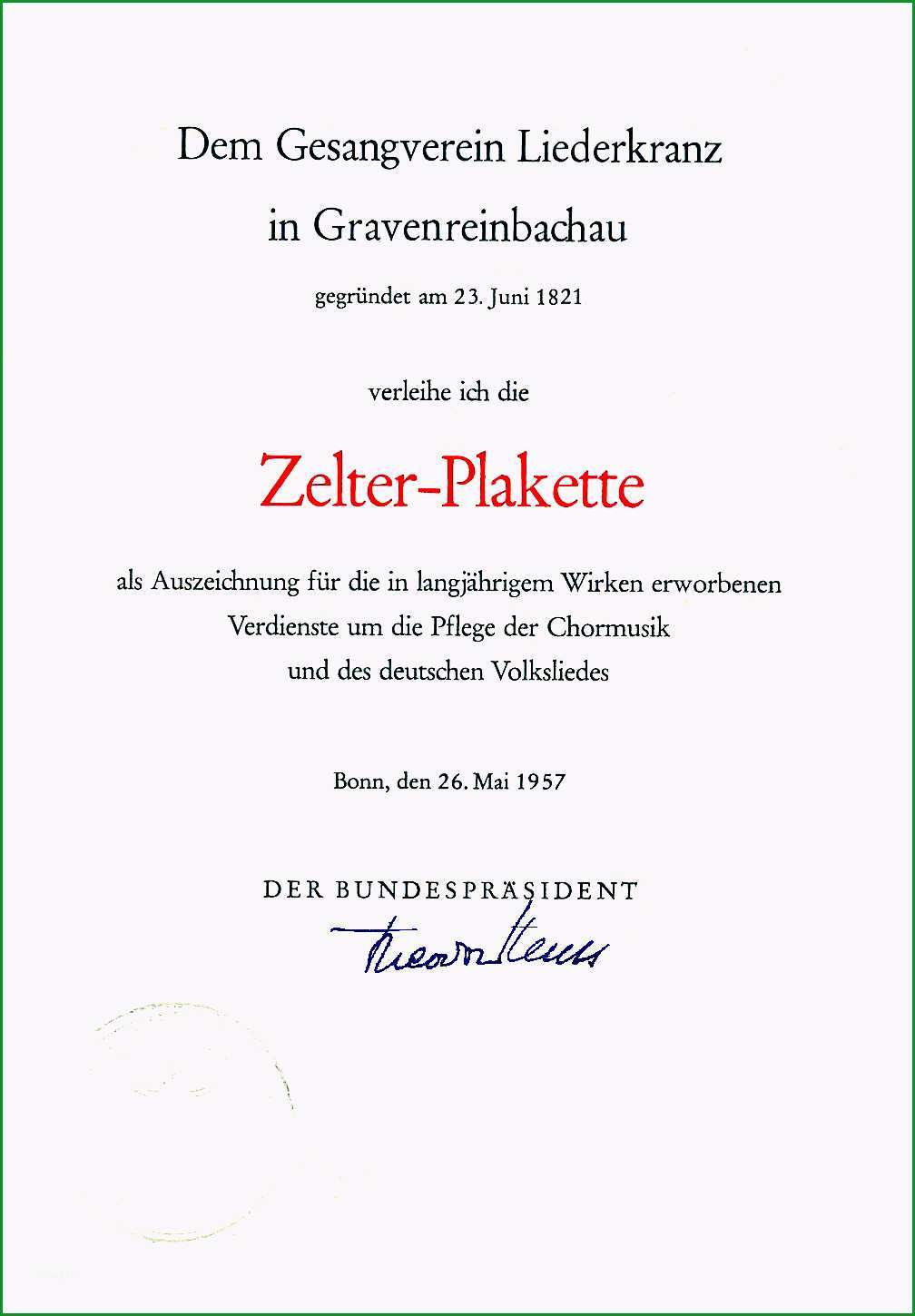 zelter plakette