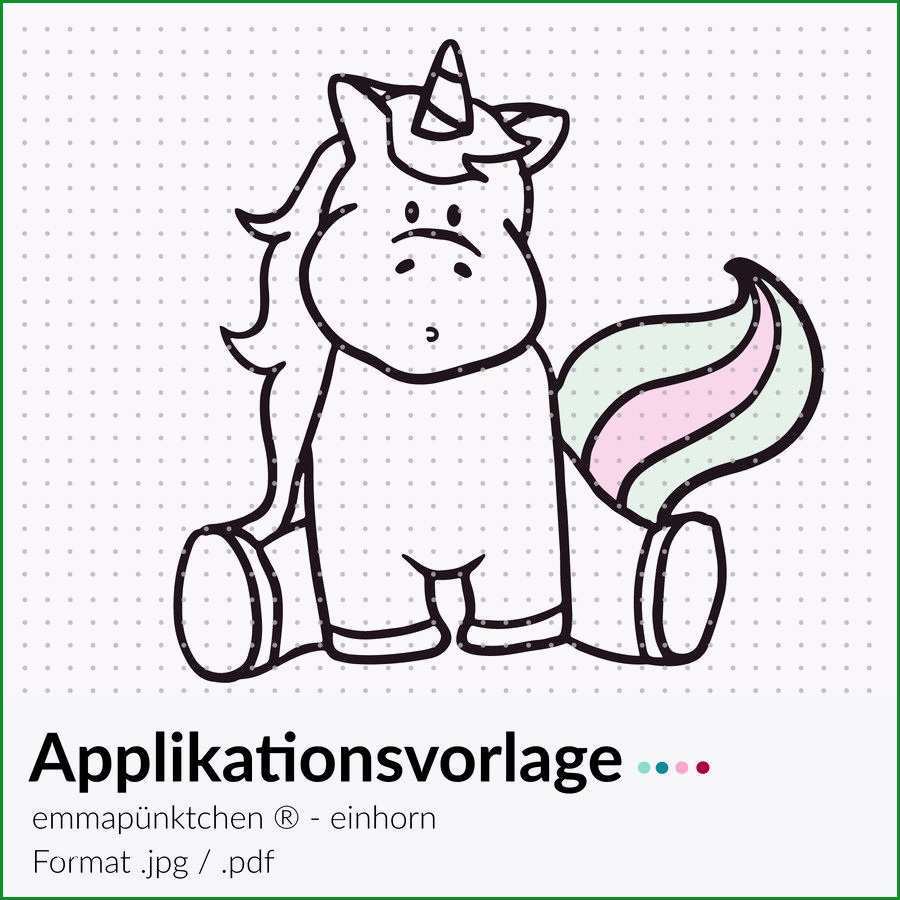 emmapuenktchen applikationsvorlage einhorn