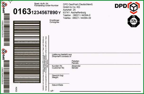 dpd paketlabel