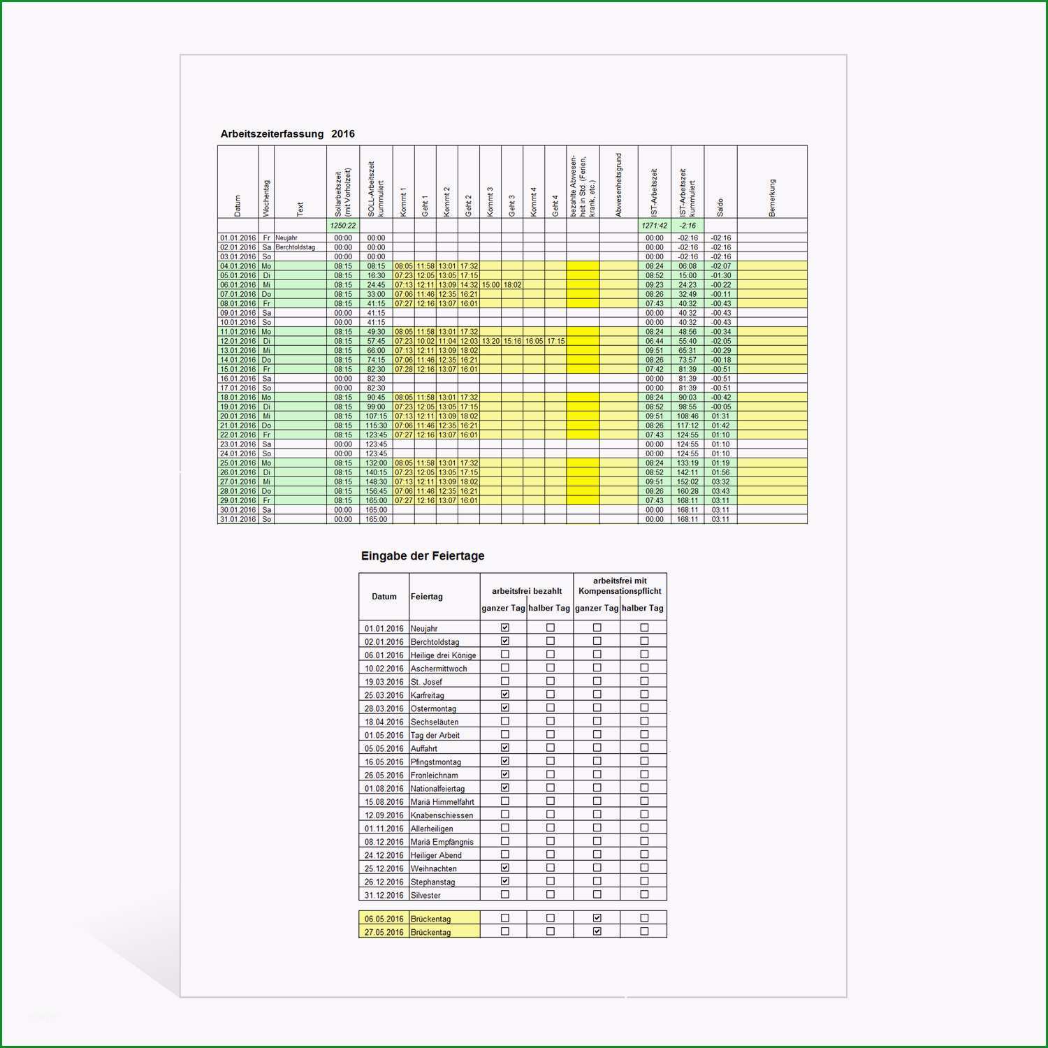 excel rechner arbeitszeiterfassung