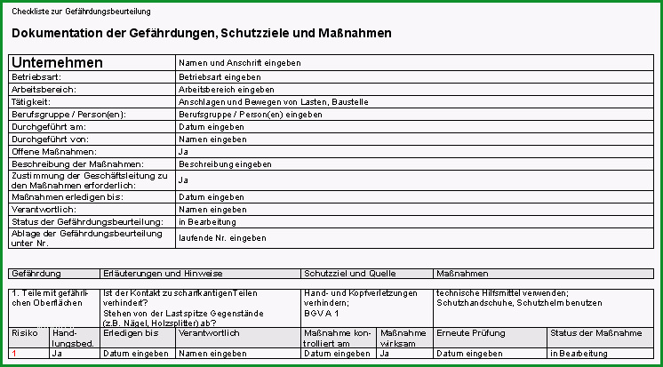 gefaehrdungsbeurteilung anschlagen und bewegen von lasten baustelle