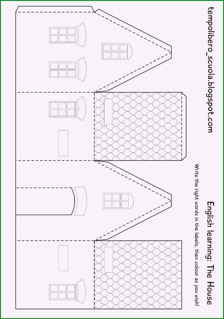 haus basteln papier vorlage