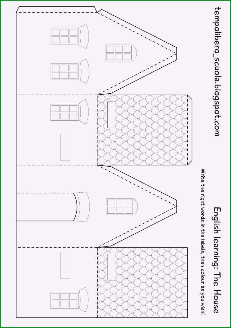 haus basteln papier vorlage