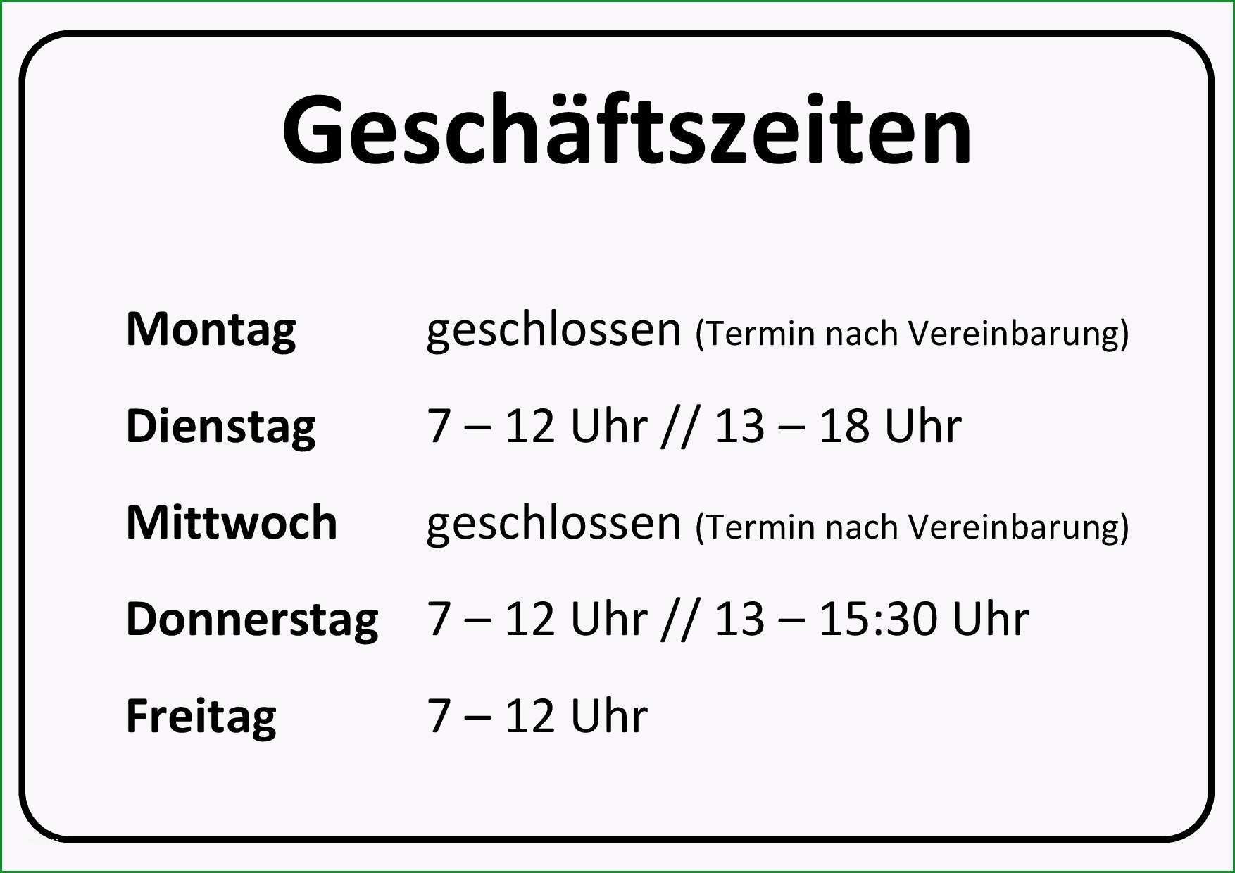 18 Unvergesslich öffnungszeiten Schild Vorlage Sie Kennen Müssen 2