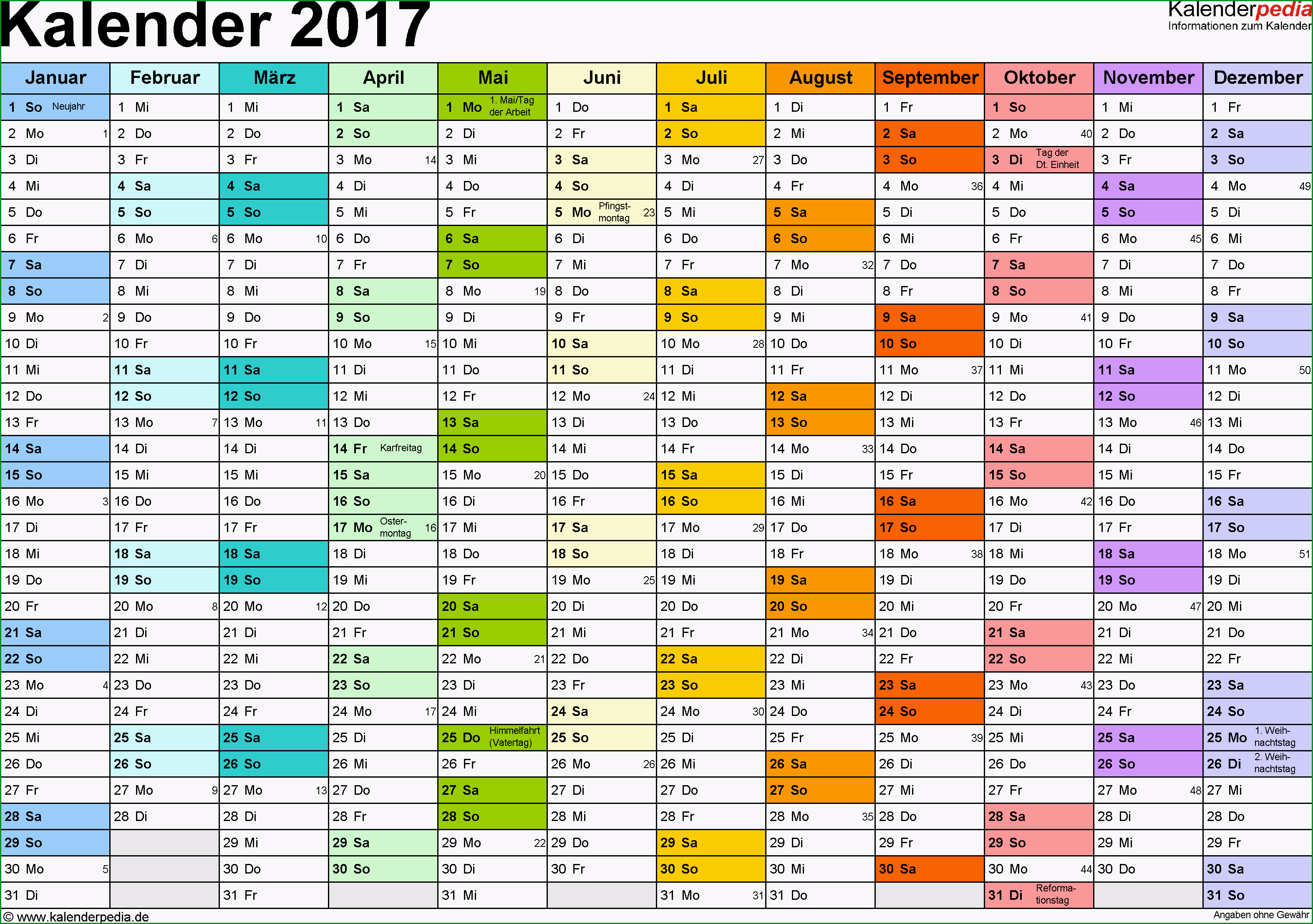 kalender 2017 excel vorlagen