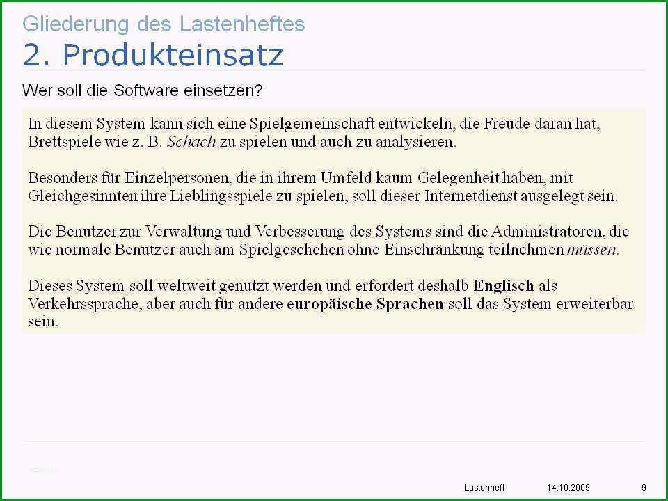 lastenheft vorlage word erstaunlich lastenheft beispiel fertiges referat handout
