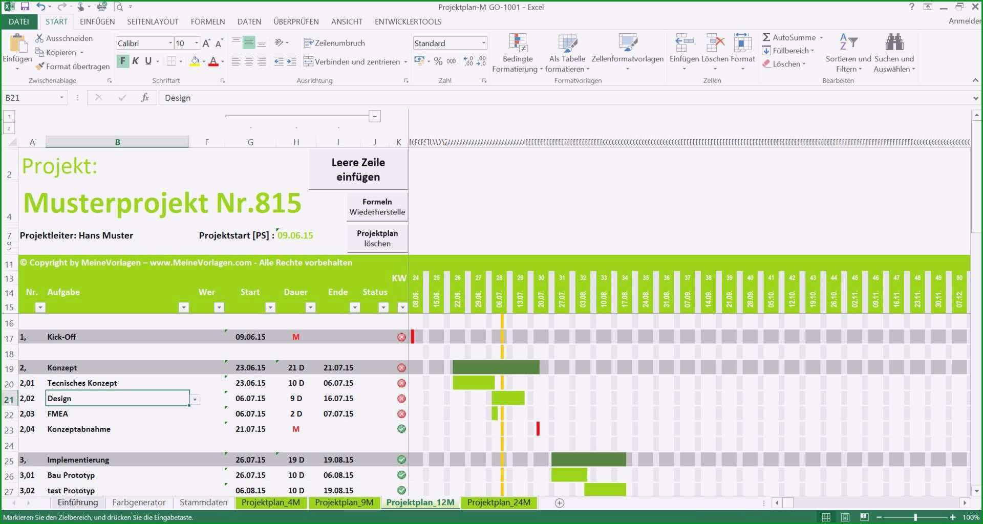 lernplan vorlage excel