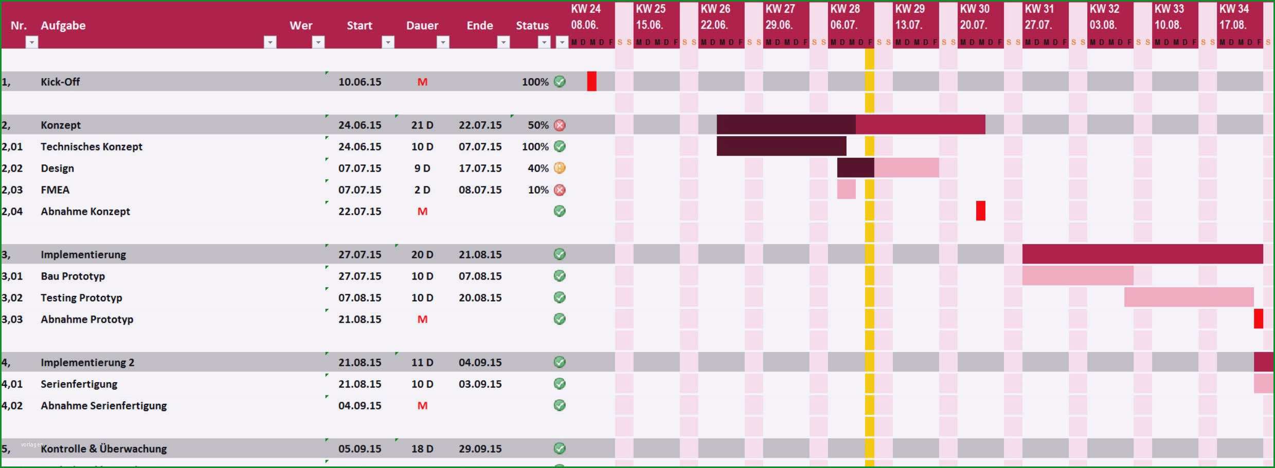 lernplan vorlage excel