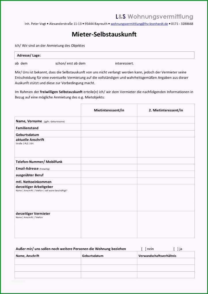 mieterselbstauskunft formular word schon ord und pdf abmahnung