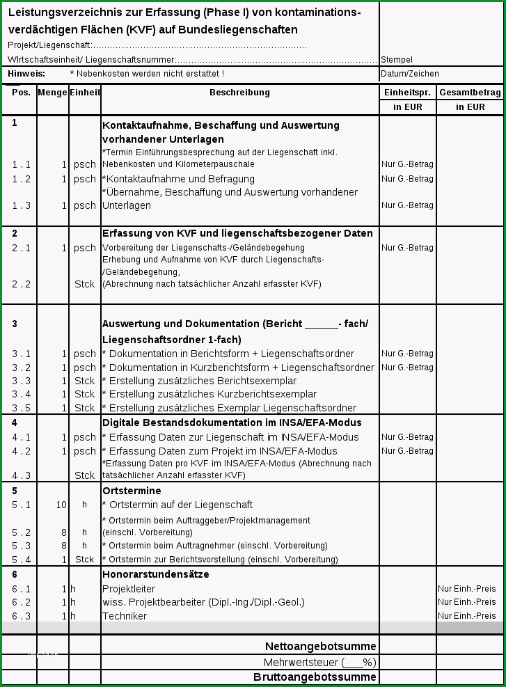 leistungsbeschreibung muster