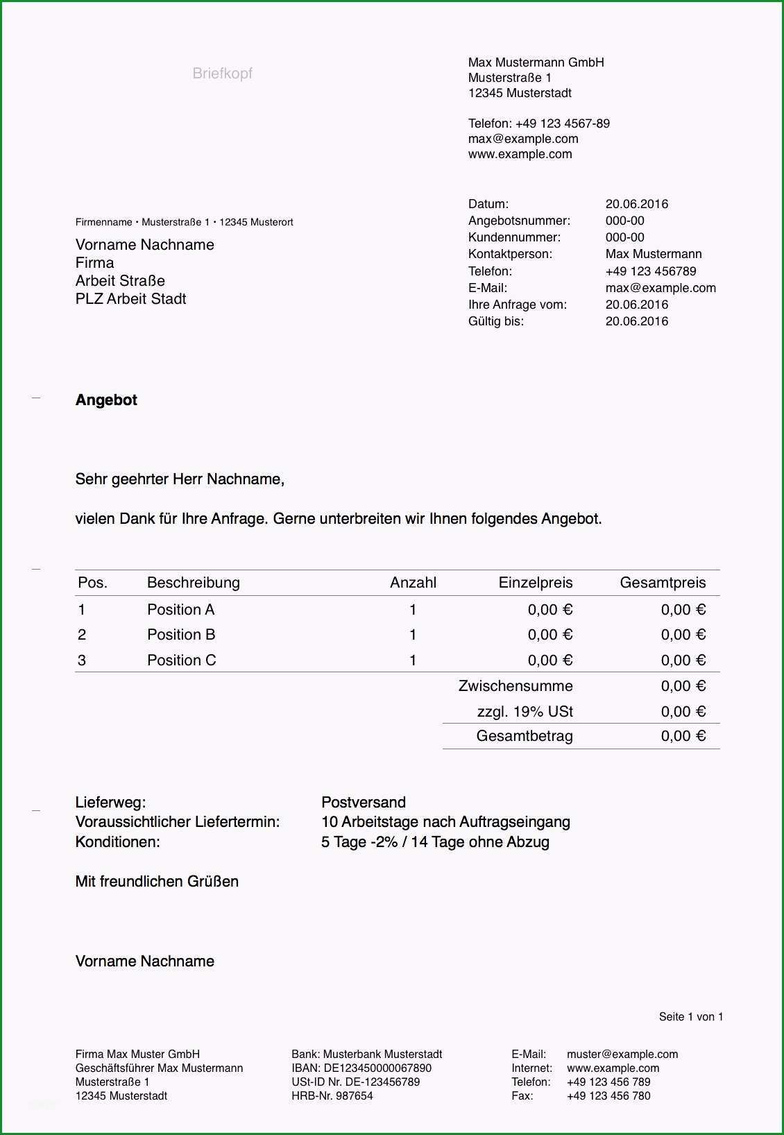 angebotsvorlage fuer pages