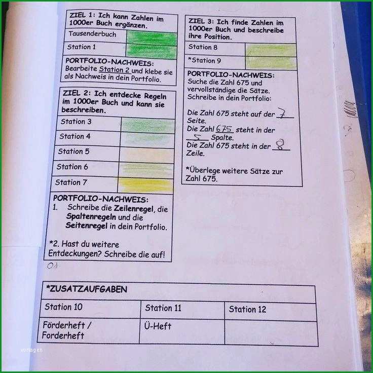 portfolio grundschule beispiel inspirierende urlaubsliste vorlage 2