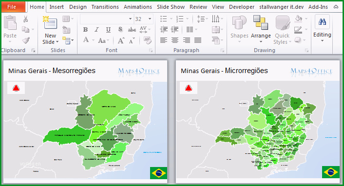 powerpoint minas gerias karte brasilien