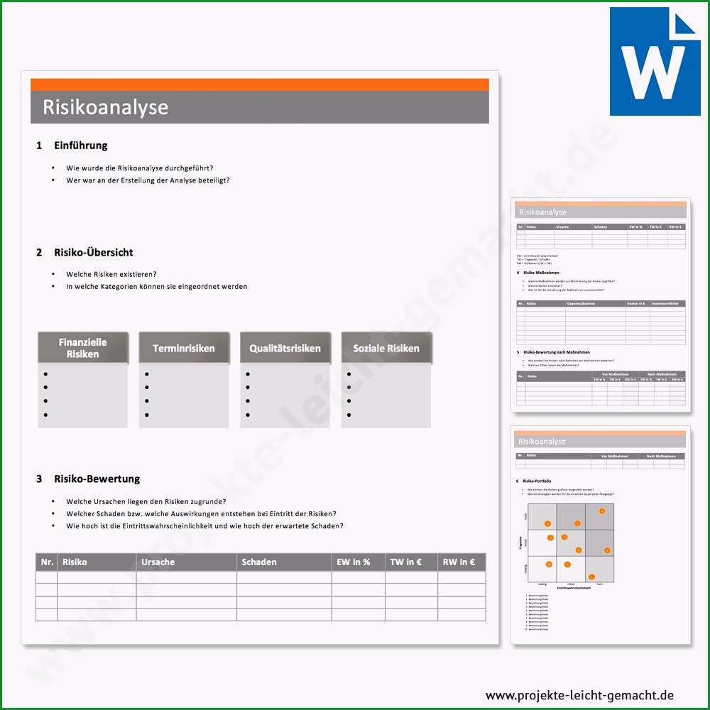 projektsteckbrief vorlage word