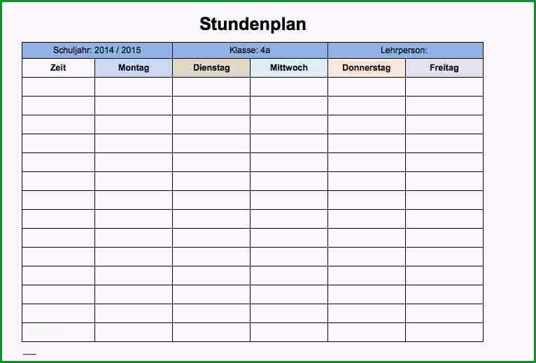 stundenplan vorlage