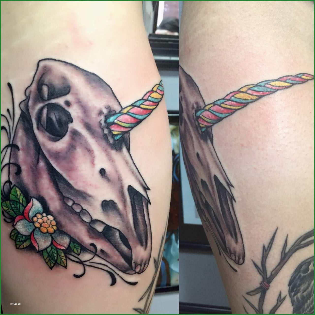 tattoo einhorn totenschdel