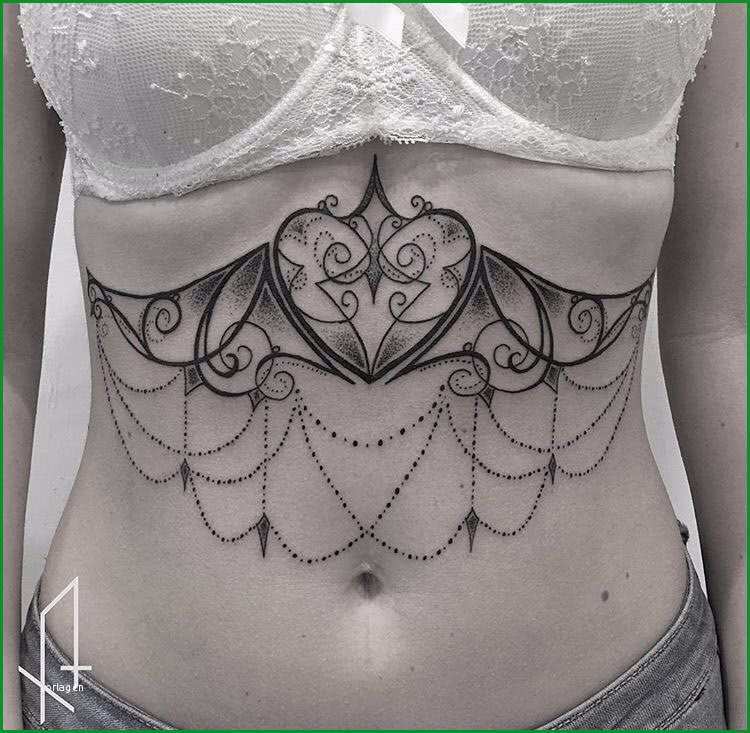 tattoo sternum underbob dotwork