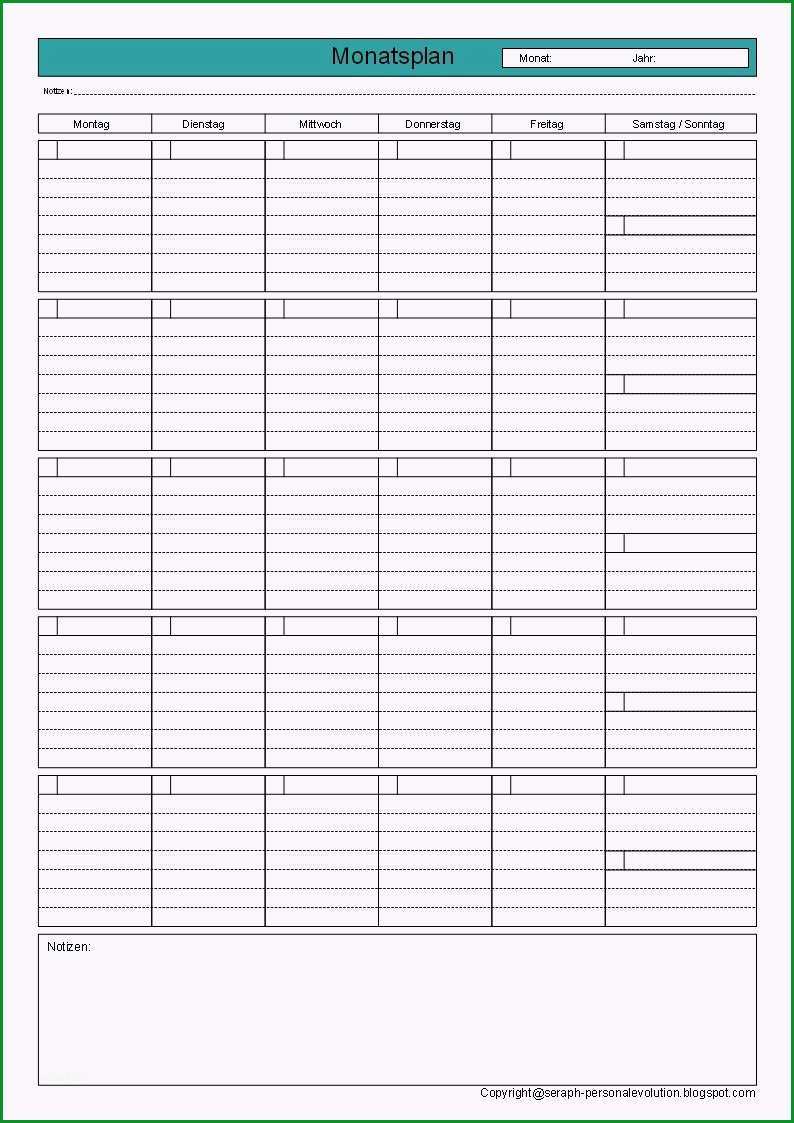 Sensationell Monatsplan Vorlage Kostenlos Im Jahr 2019 2