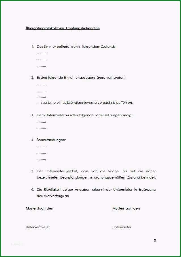 untermietvertrag vorlage word untermietvertrag muster vorlage zum 2