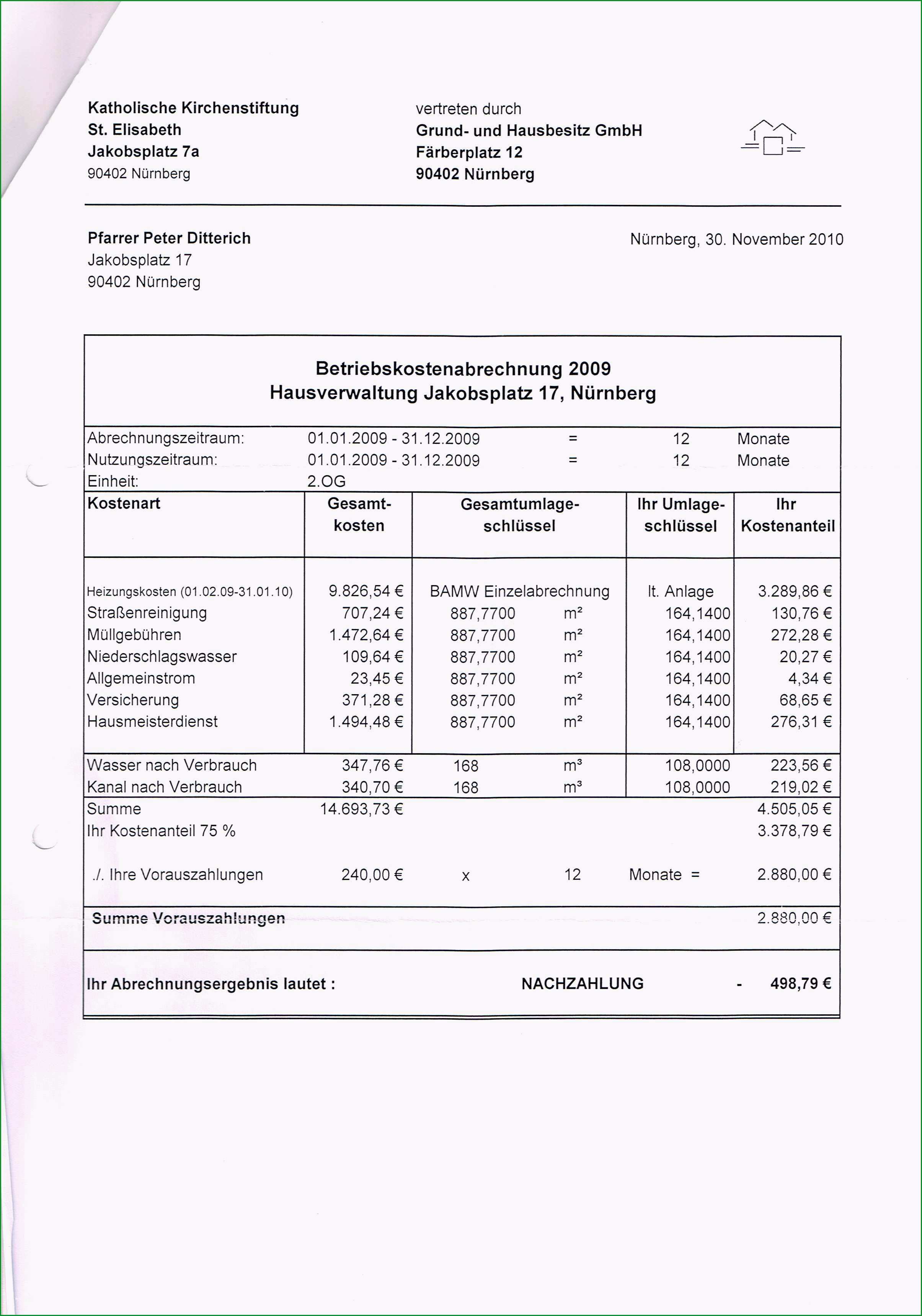 vermieter betriebskostenabrechnung vorlage cool vorlage nebenkostenabrechnung nebenkostenabrechnung f r