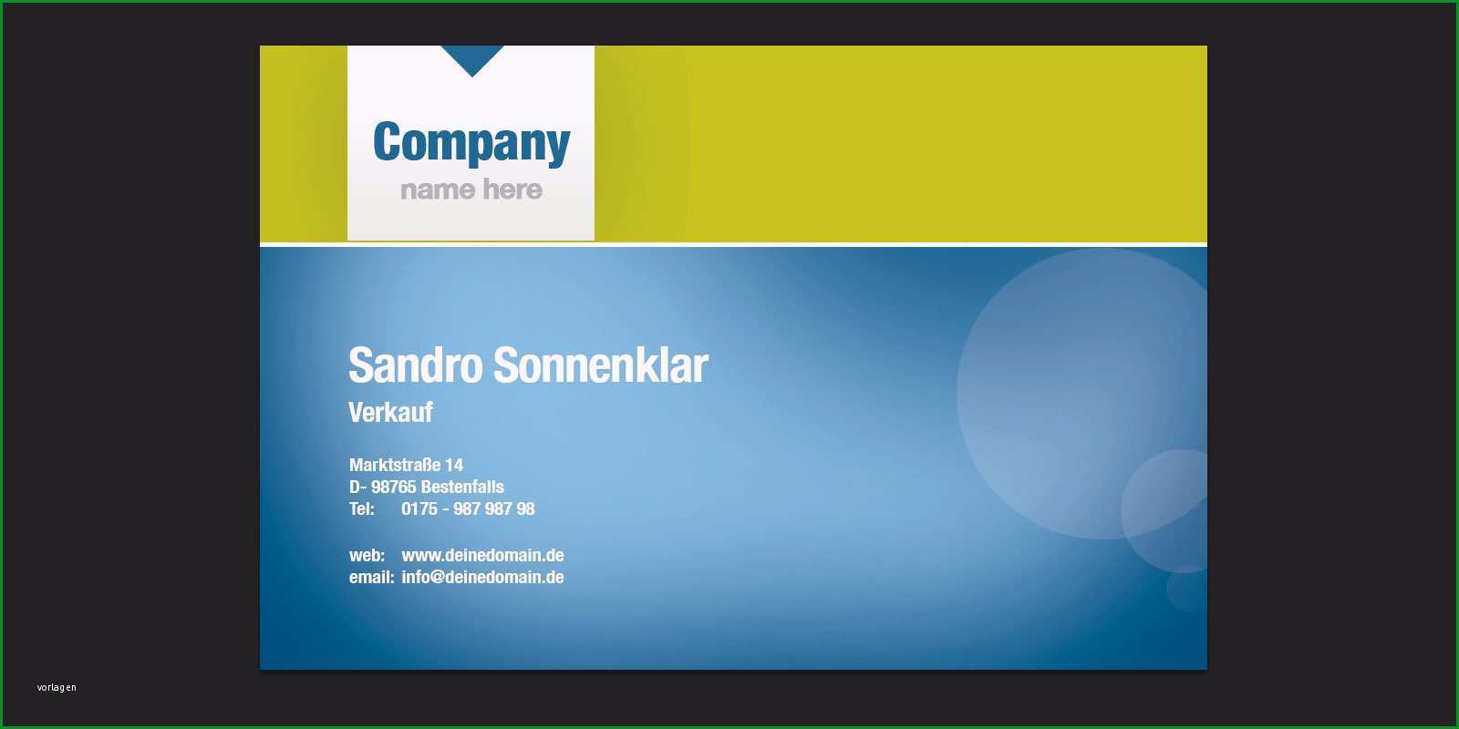 visitenkartenvorlage psd sandro sonnenklar