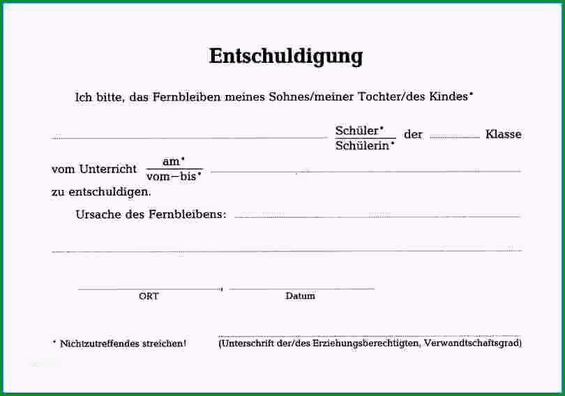 Ausgezeichnet Vorlage Entschuldigung Schule Papacfo