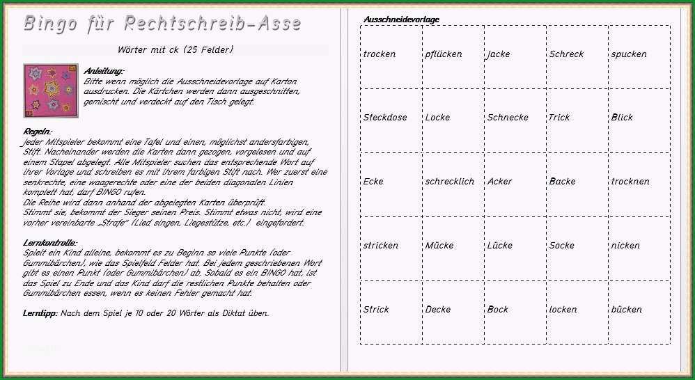 rechtschreib bingo