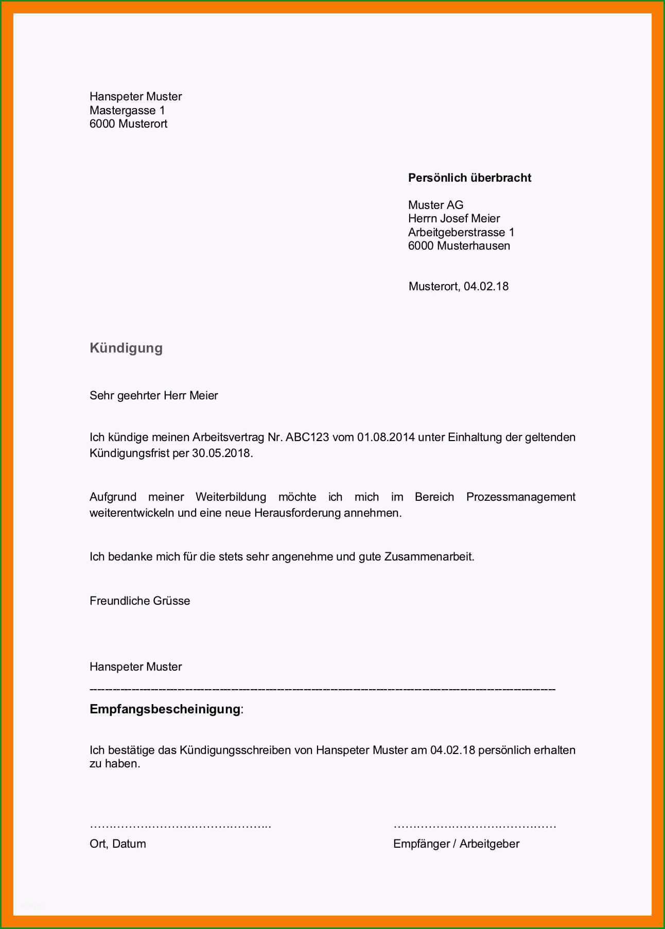 14 job kundigen vorlage