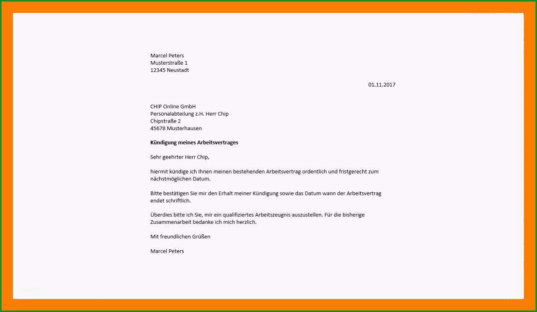 14 job kundigen vorlage