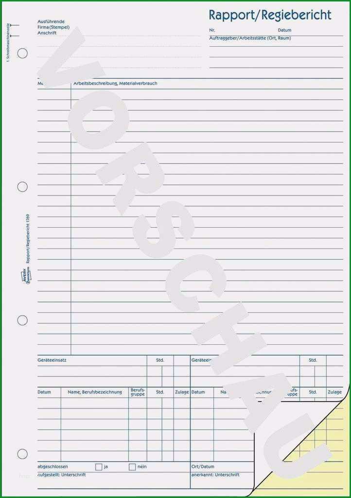 16 rapportzettel vorlage