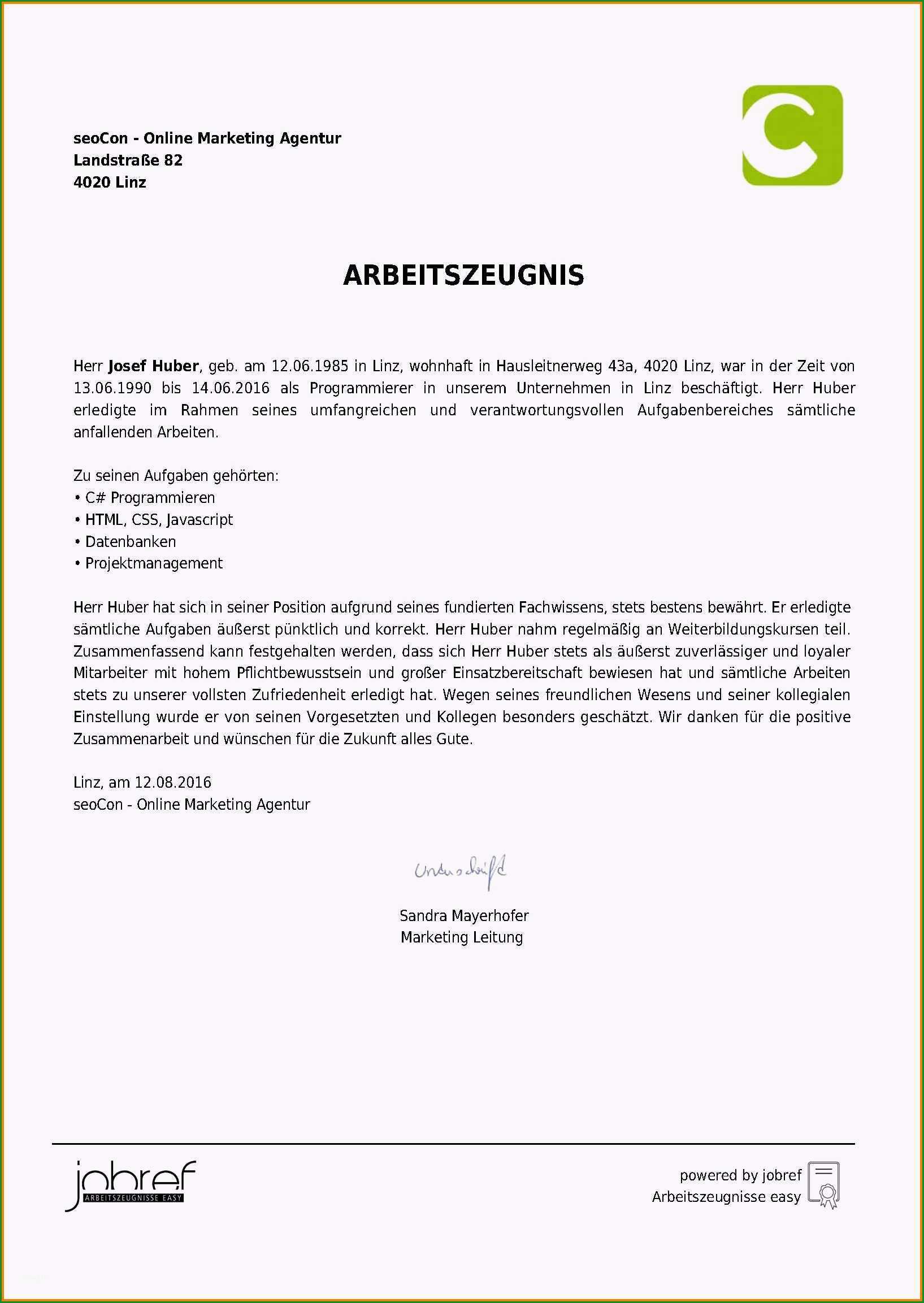 tatigkeitsbeschreibung arbeitszeugnis beispiel