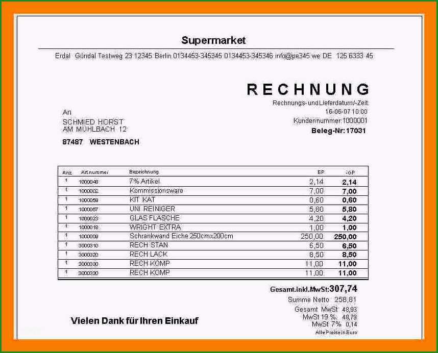 17 restaurant rechnung vorlage