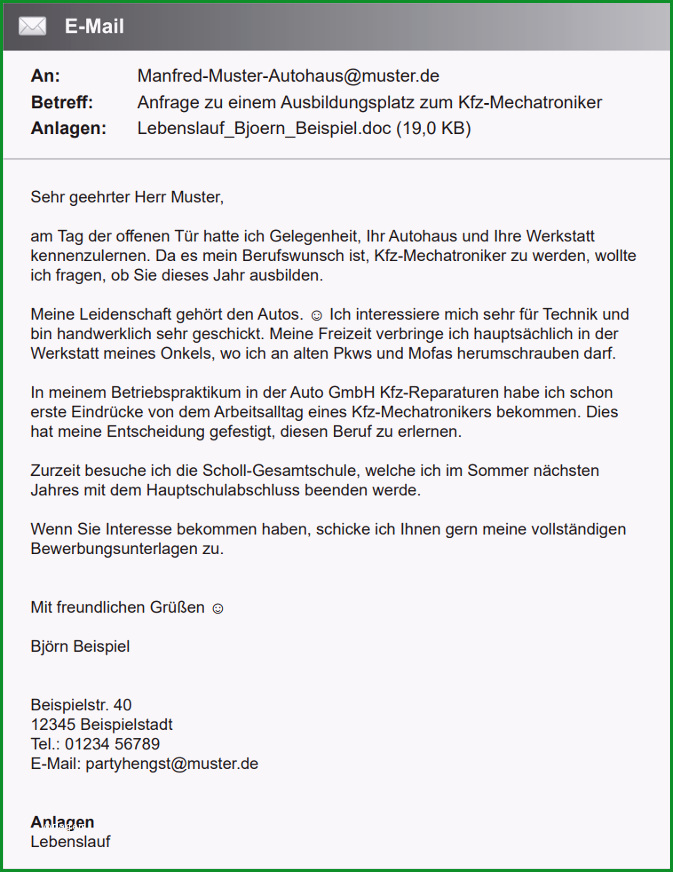 21 email bewerbung vorlage