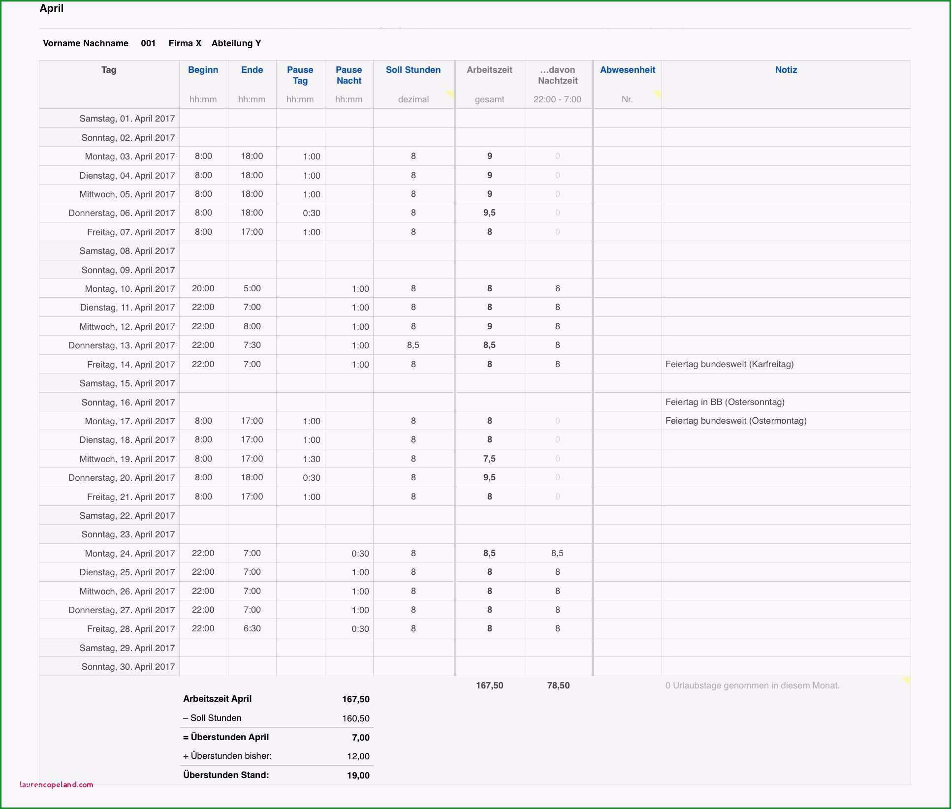 arbeitszeiterfassung excel vorlage