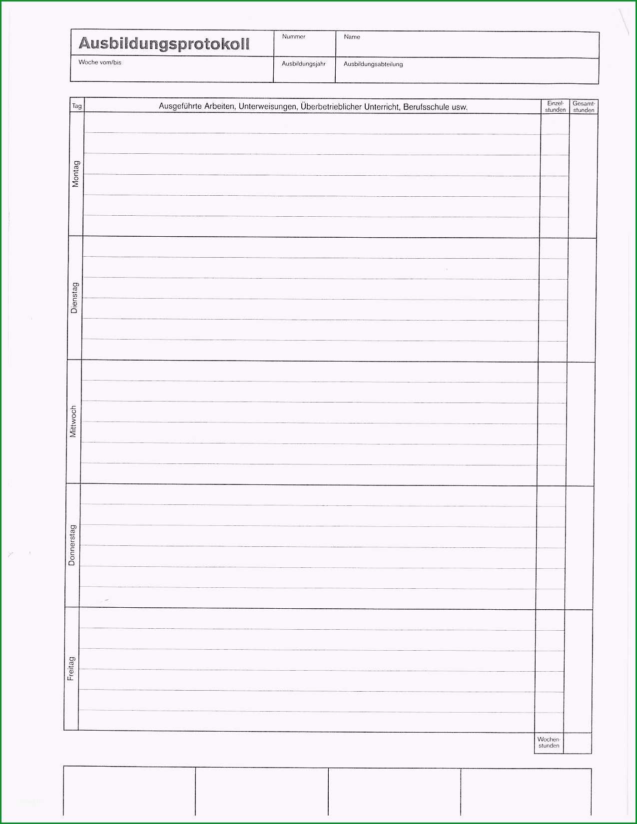 ein formular in excel oder world erstellen ausbildungsnachweis