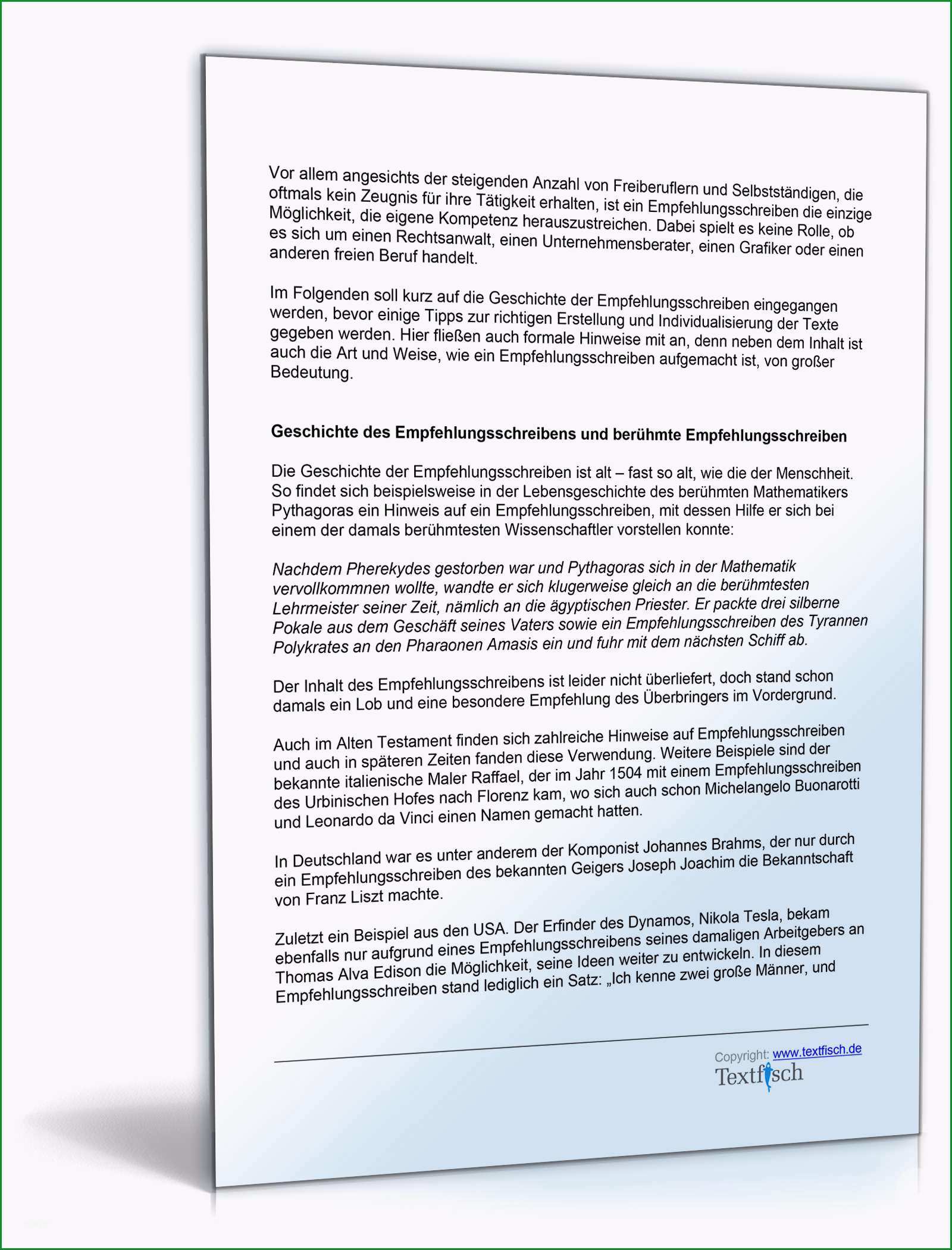 empfehlung eines freiberuflers durch den kunden