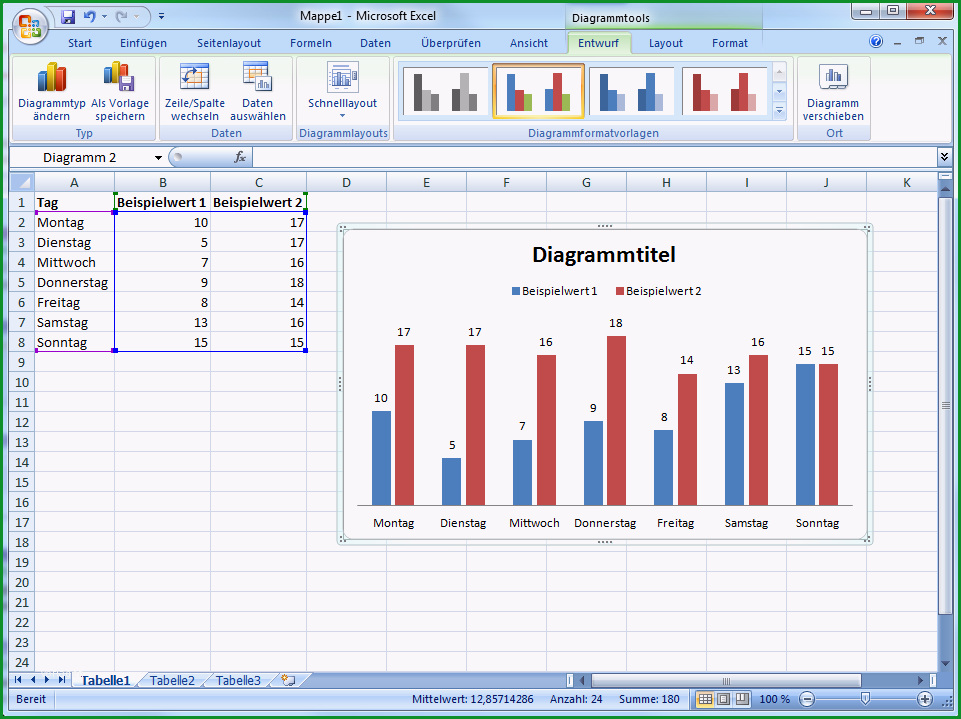 in excel diagramme erstellen so wird s gemacht