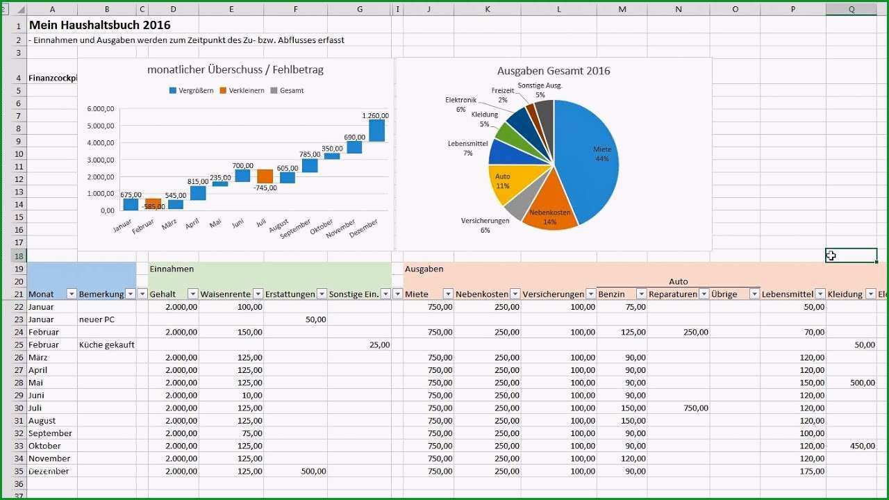 excel haushaltsbuch vorlage