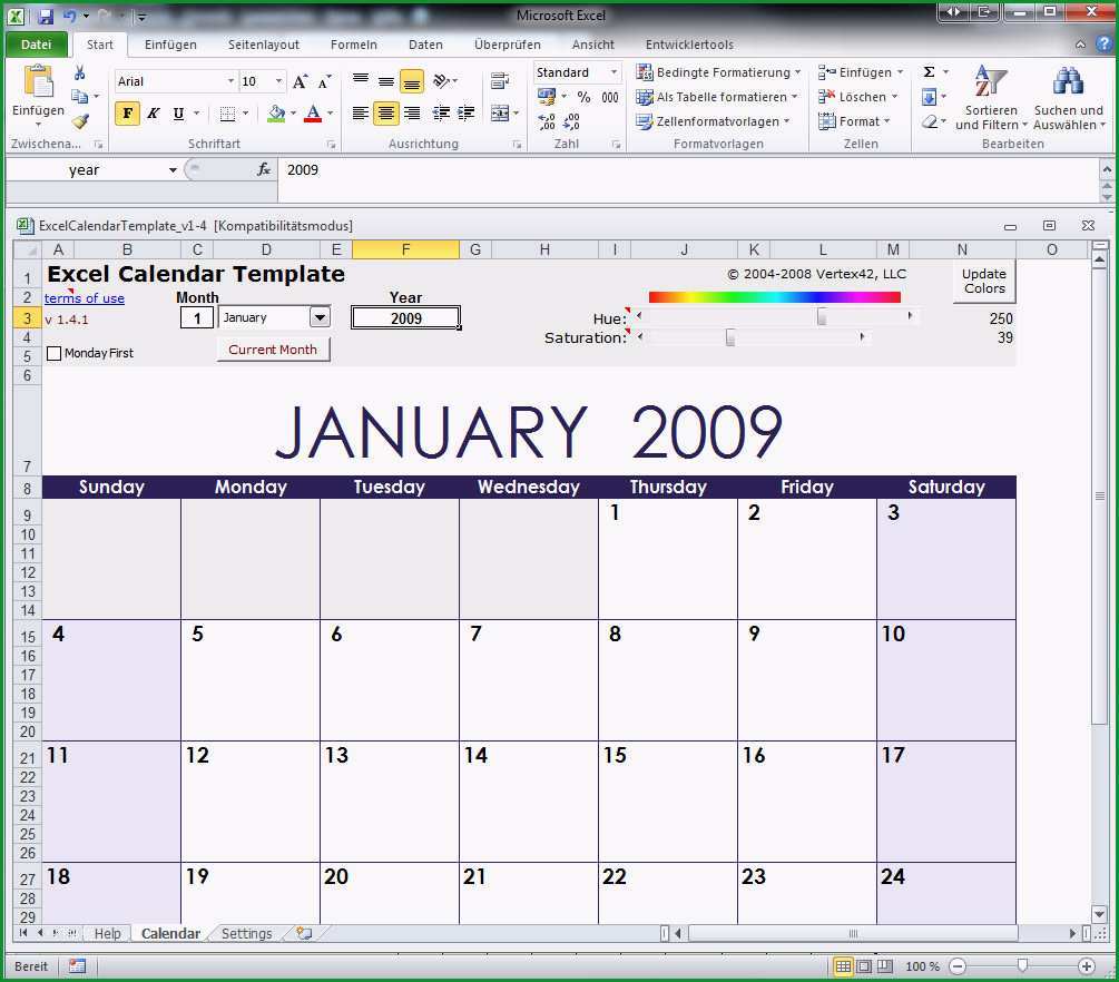 Bemerkenswert Excel Kalender Vorlage Download - Kostenlos Vorlagen