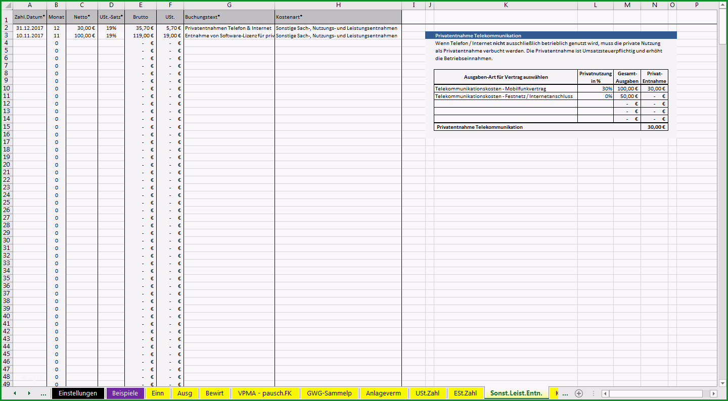 einnahmenueberschussrechnung vorlage excel openoffice