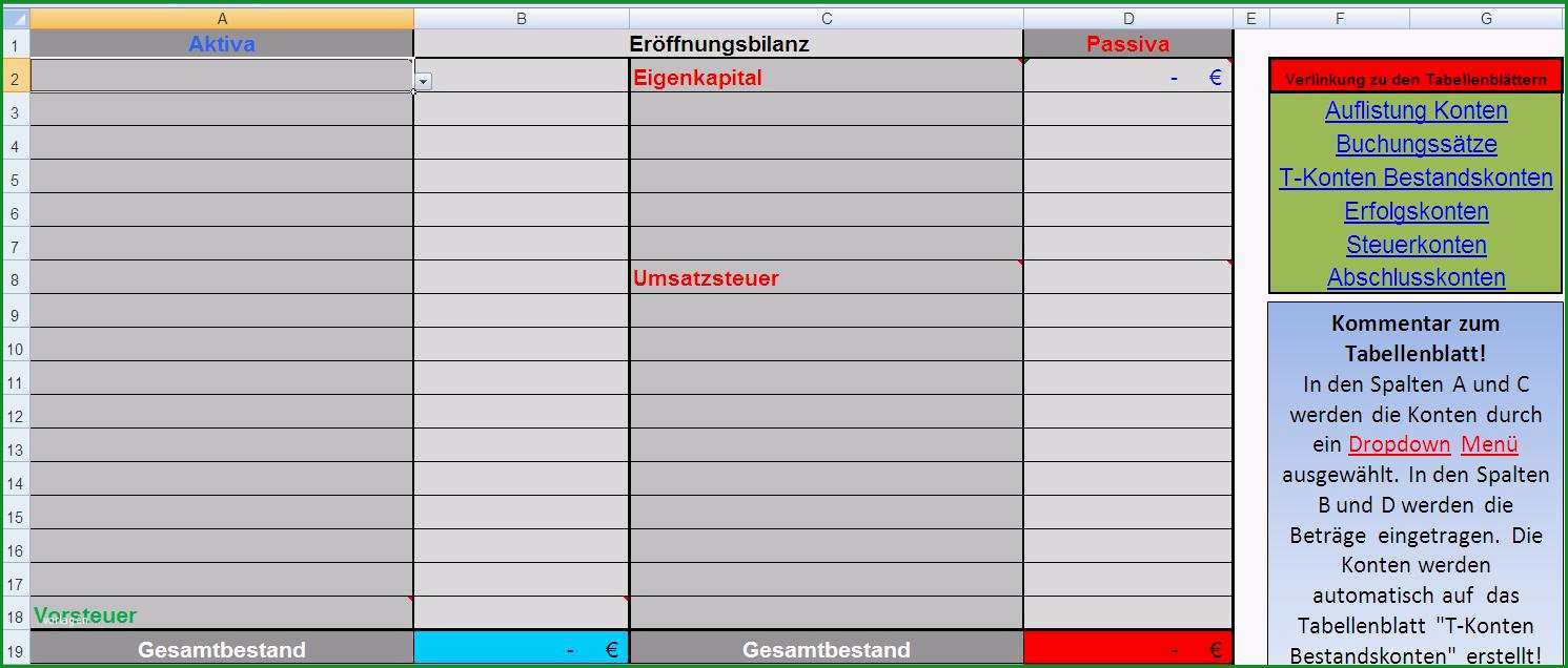 Exceltool doppelte Buchfuehrung