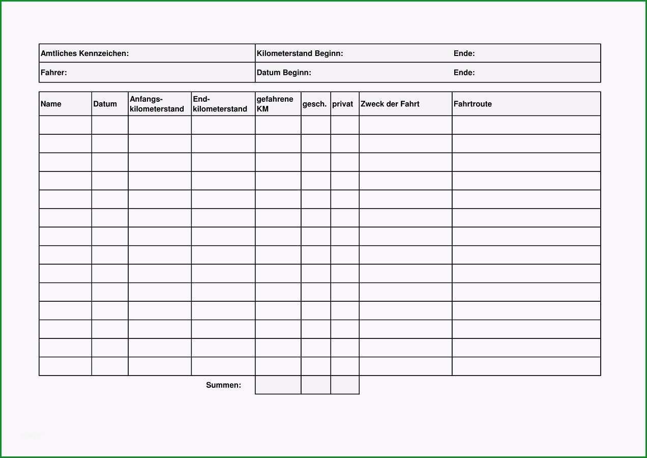 fahrtenbuch excel vorlagen kostenlos en fur fahrtkosten muster kostenlos