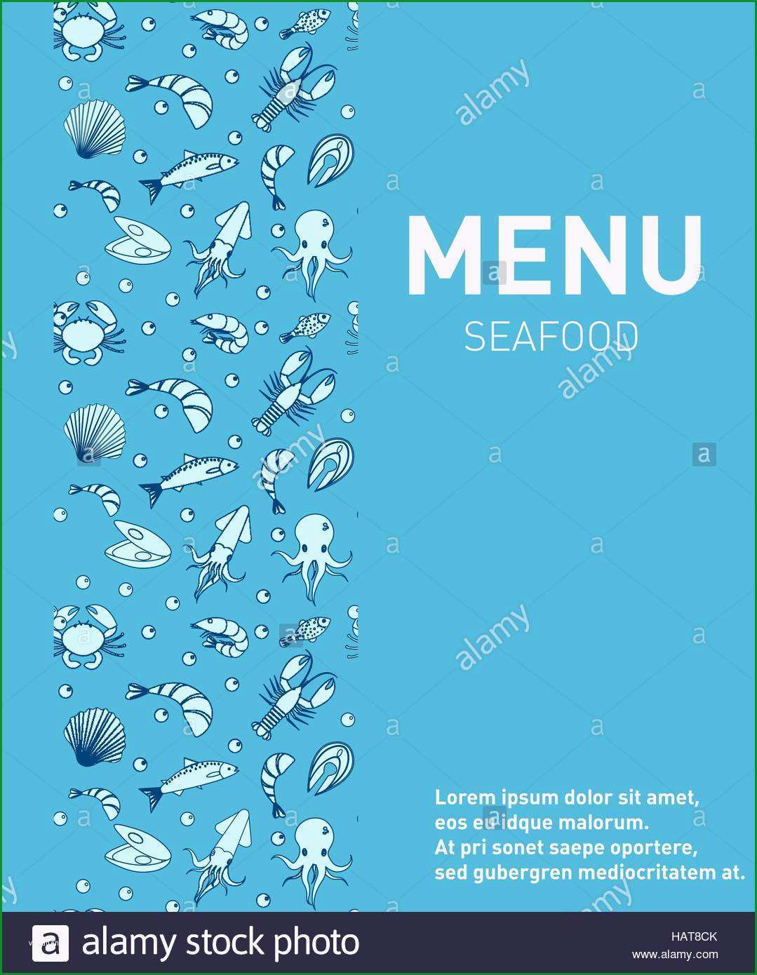 fish restaurant menu card