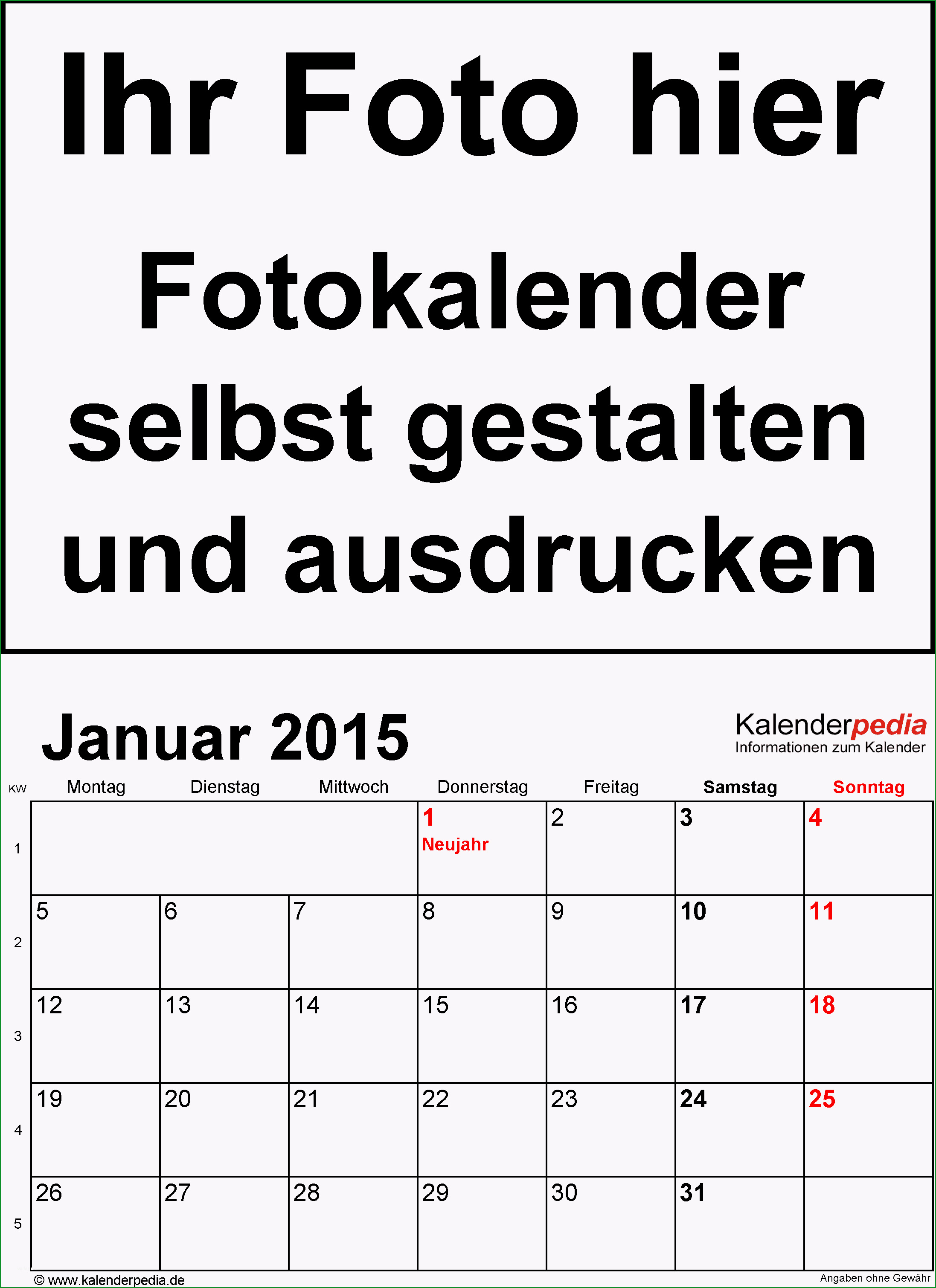 Bemerkenswert Fotokalender 2015 Als Word Vorlagen Zum Ausdrucken Kostenlos