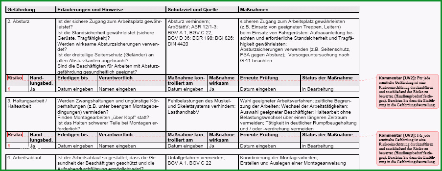 gefaehrdungsbeurteilung montage von fassadenelementen