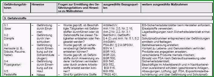 gefahrdungsbeurteilung vorlage pdf